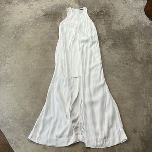 Rosetta Getty Collective‎ Dress Womens 0 White Cape Mini Crepe A Line Sleeveless